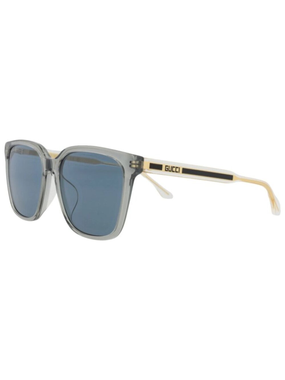 New Gucci Women's Sunglasses Square Rectangle Recycled Acetate Frame Unisex Grey